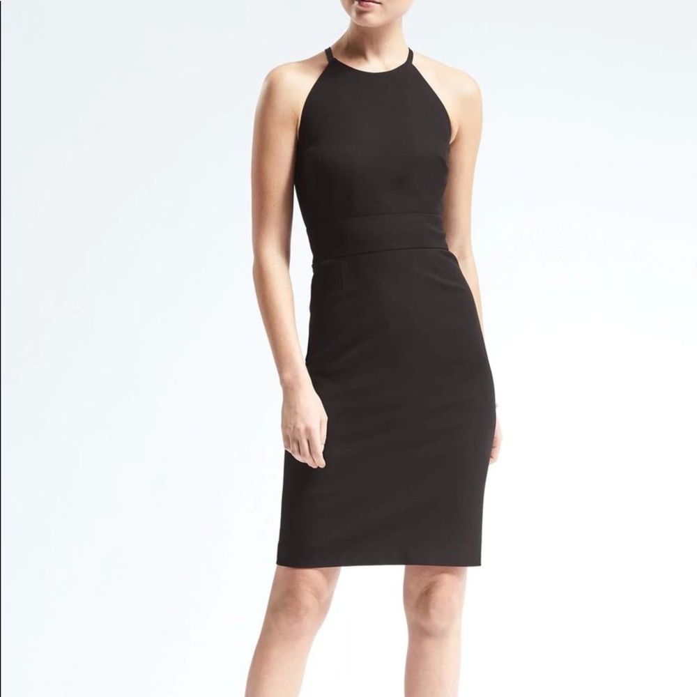 Banana Republic Bi-stretch racer neck sheath dress